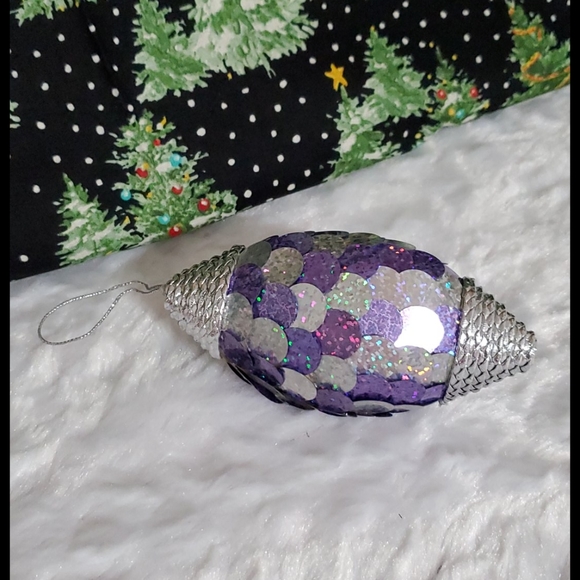 Purple & Silver iridescent ornament Bundle/save! - Picture 3 of 5